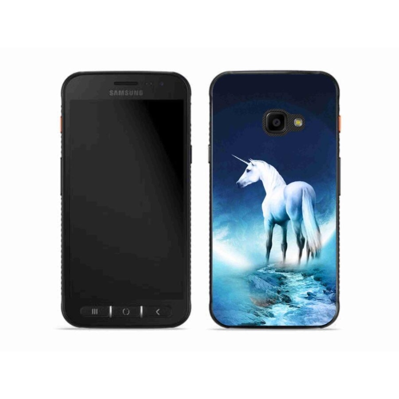 Gélový kryt mmCase na mobil Samsung Galaxy Xcover 4S - biely jednorožec