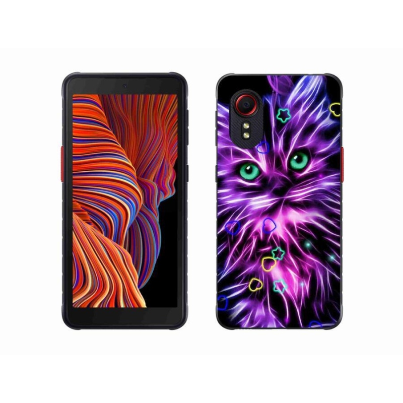 Gélový kryt mmCase na mobil Samsung Galaxy Xcover 5 - abstraktná mačka