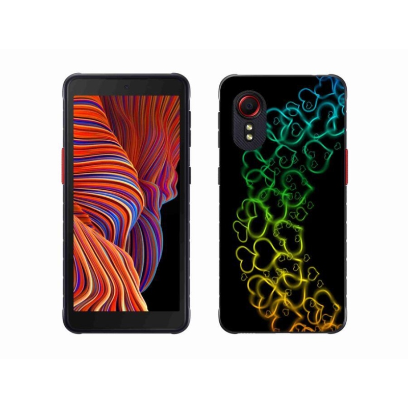 Gélový kryt mmCase na mobil Samsung Galaxy Xcover 5 - farebná srdiečka