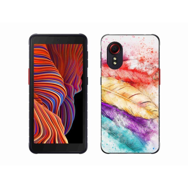 Gélový kryt mmCase na mobil Samsung Galaxy Xcover 5 - farebné perie