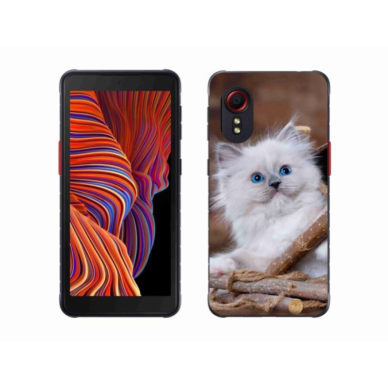 Gélový kryt mmCase na mobil Samsung Galaxy Xcover 5 - biele mačiatko