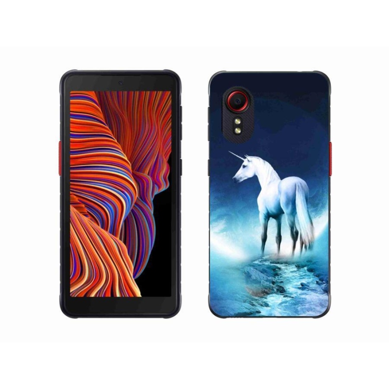 Gélový kryt mmCase na mobil Samsung Galaxy Xcover 5 - biely jednorožec