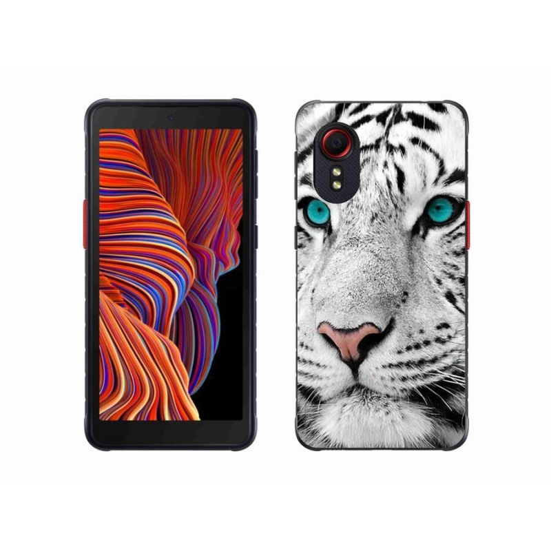 Gélový kryt mmCase na mobil Samsung Galaxy Xcover 5 - biely tiger