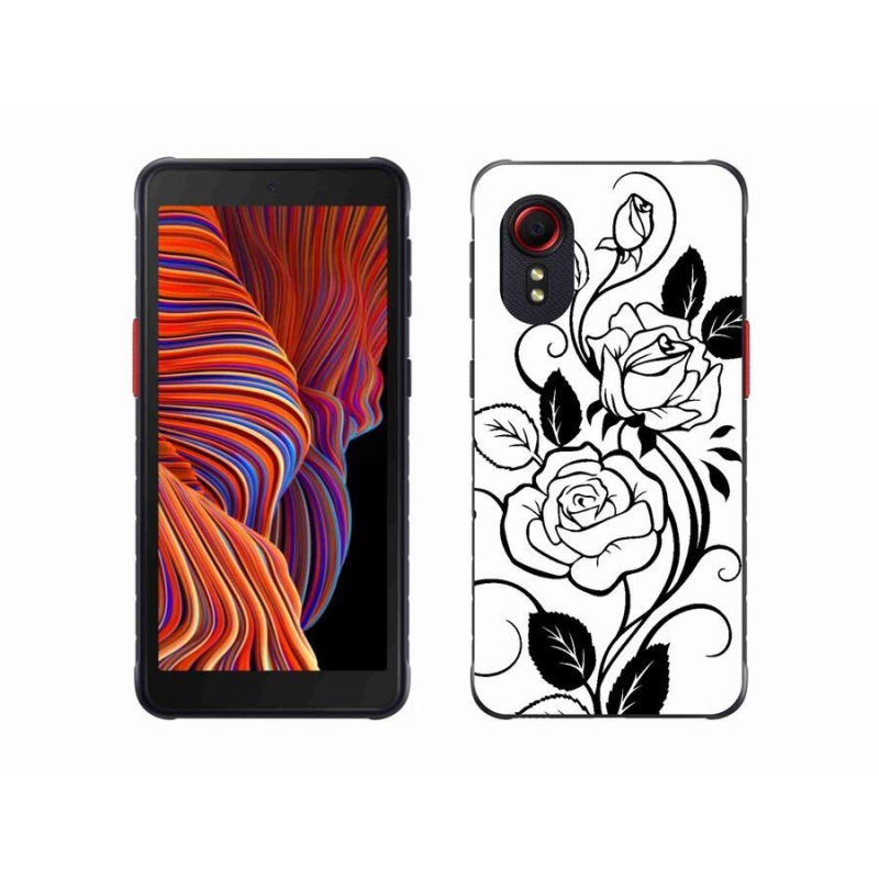 Gélový kryt mmCase na mobil Samsung Galaxy Xcover 5 - čiernobiela ruža