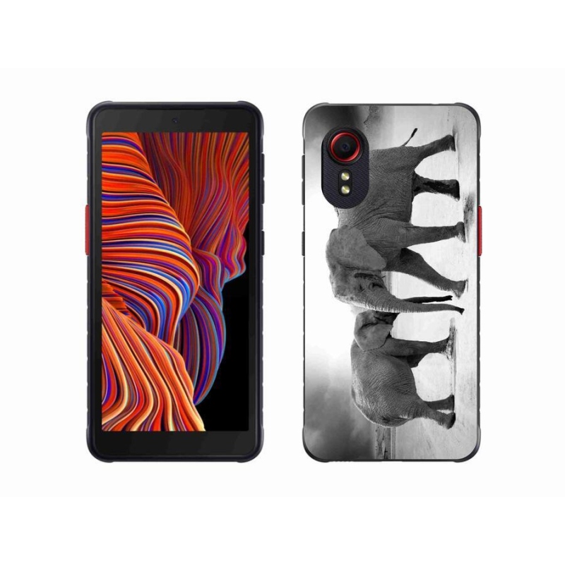 Gélový kryt mmCase na mobil Samsung Galaxy Xcover 5 - čiernobieli slony