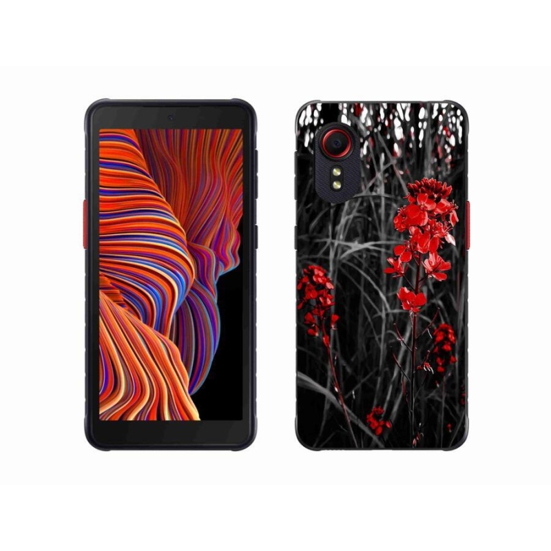 Gélový kryt mmCase na mobil Samsung Galaxy Xcover 5 - červená rastlina