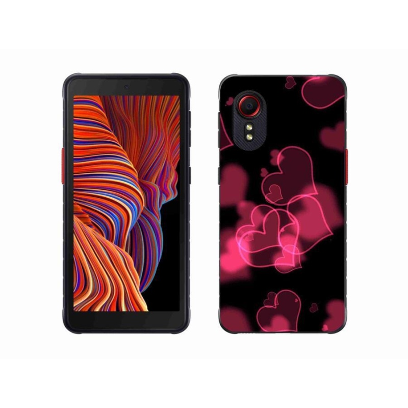 Gélový kryt mmCase na mobil Samsung Galaxy Xcover 5 - červené srdiečka