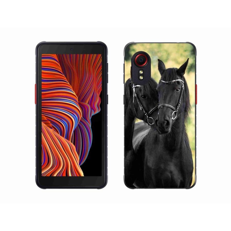 Gélový kryt mmCase na mobil Samsung Galaxy Xcover 5 - dva čierne kone