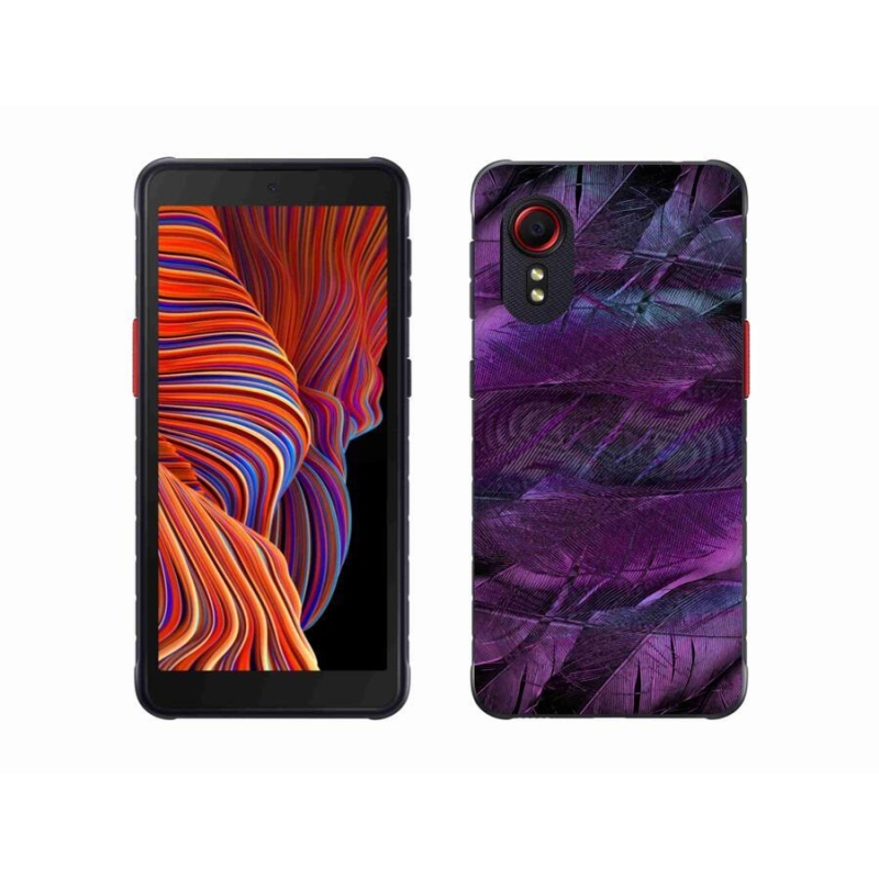 Gélový kryt mmCase na mobil Samsung Galaxy Xcover 5 - fialová pierka