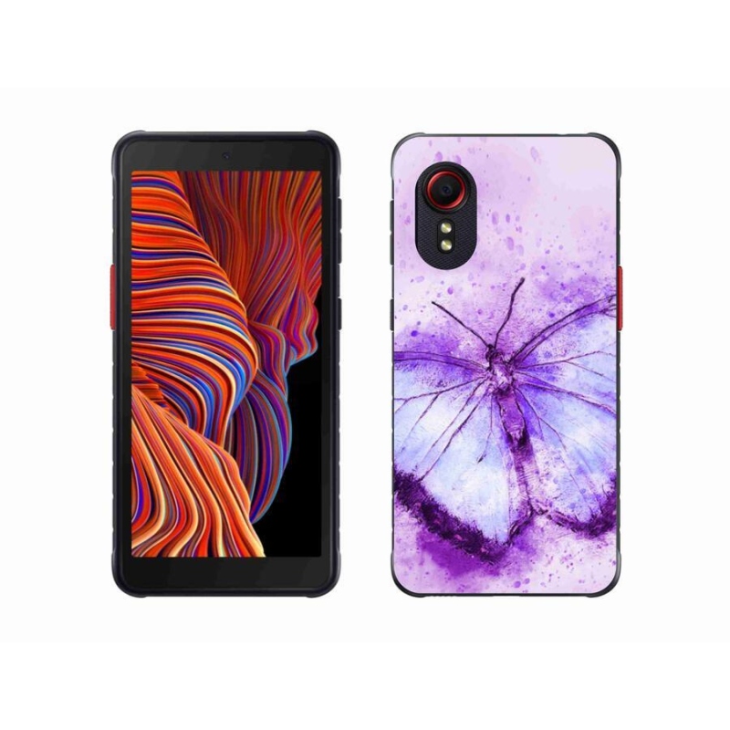 Gélový kryt mmCase na mobil Samsung Galaxy Xcover 5 - fialový motýľ