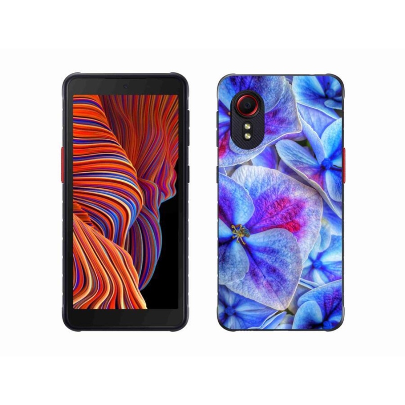 Gélový kryt mmCase na mobil Samsung Galaxy Xcover 5 - modré kvety 1