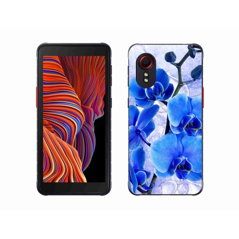 Gélový kryt mmCase na mobil Samsung Galaxy Xcover 5 - modré kvety