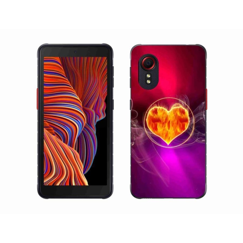 Gélový kryt mmCase na mobil Samsung Galaxy Xcover 5 - ohnivé srdce