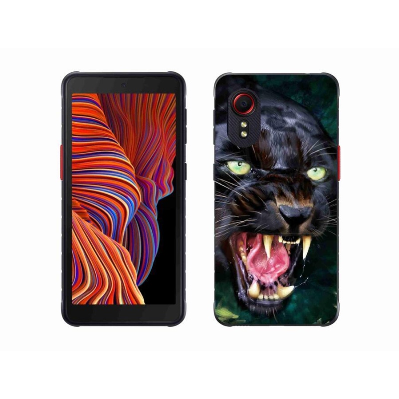 Gélový kryt mmCase na mobil Samsung Galaxy Xcover 5 - rozzúrený čierny panter