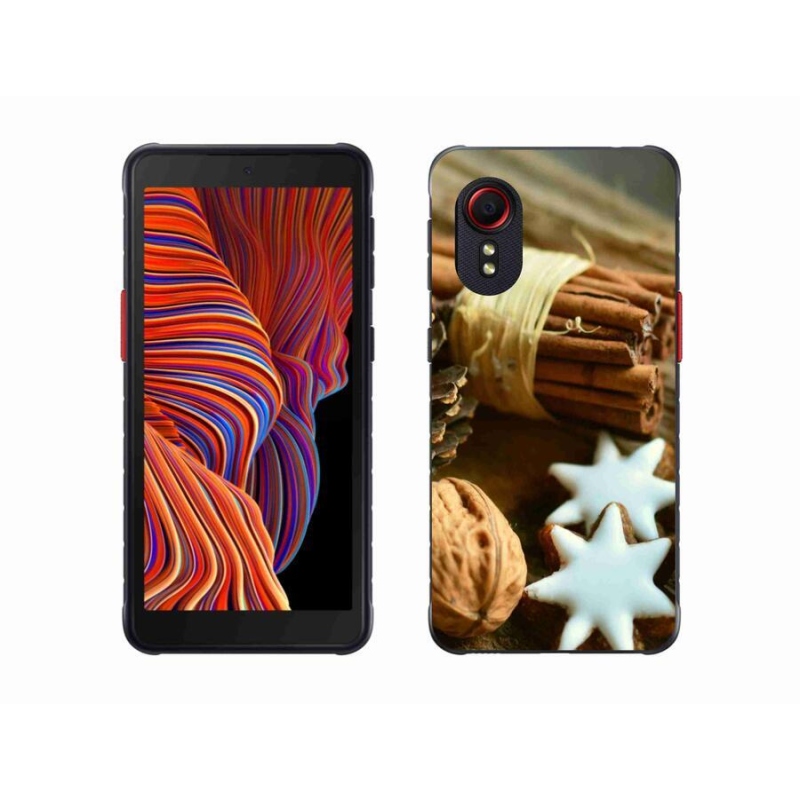 Gélový kryt mmCase na mobil Samsung Galaxy Xcover 5 - škorica a perníčky