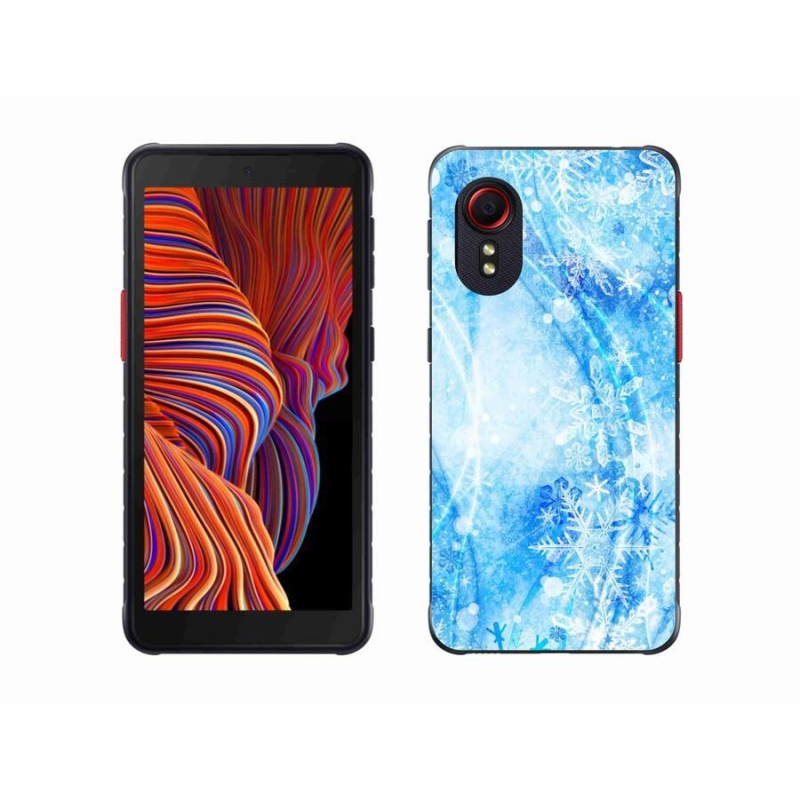 Gélový kryt mmCase na mobil Samsung Galaxy Xcover 5 - snehové vločky