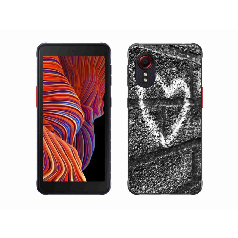 Gélový kryt mmCase na mobil Samsung Galaxy Xcover 5 - srdce na stene