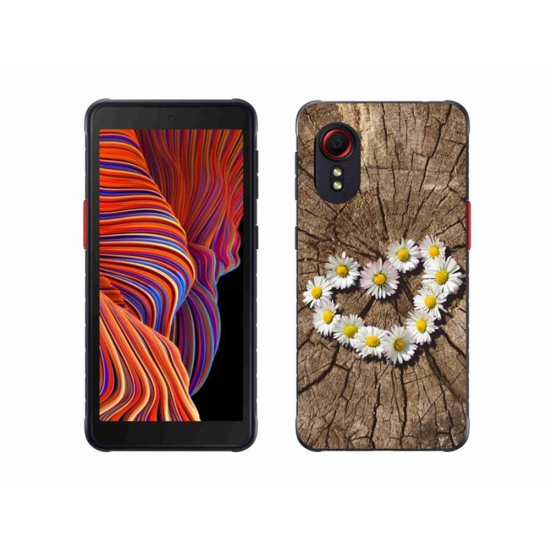 Gélový kryt mmCase na mobil Samsung Galaxy Xcover 5 - srdce z margarét