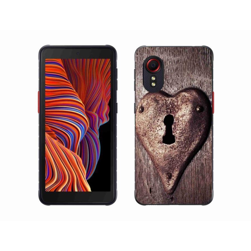 Gélový kryt mmCase na mobil Samsung Galaxy Xcover 5 - zámok v tvare srdca