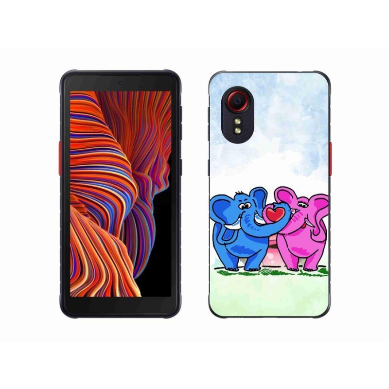 Gélový kryt mmCase na mobil Samsung Galaxy Xcover 5 - zamilovaní slony