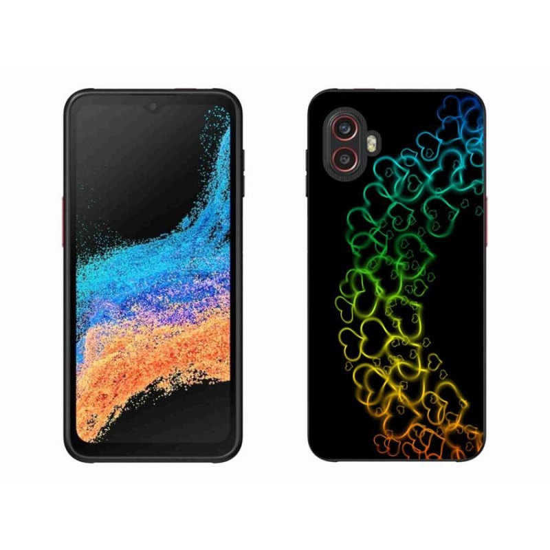 Gélový kryt mmCase na mobil Samsung Galaxy Xcover 6 Pro - farebné srdiečka