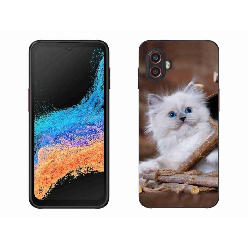 Gélový kryt mmCase na mobil Samsung Galaxy Xcover 6 Pro - biele mačiatko