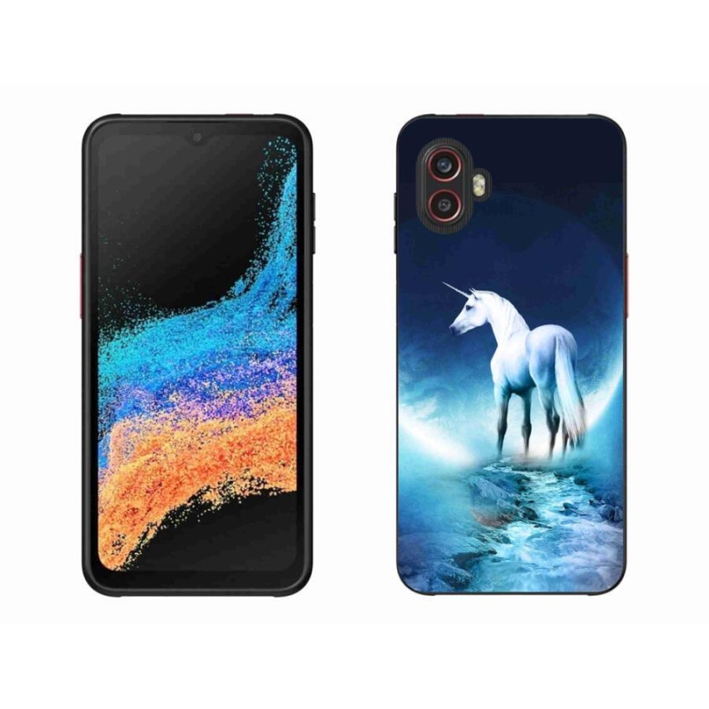 Gélový kryt mmCase na mobil Samsung Galaxy Xcover 6 Pro - biely jednorožec