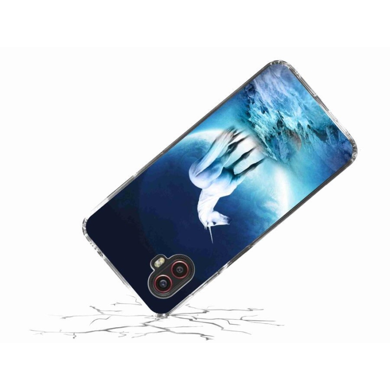 Gélový kryt mmCase na mobil Samsung Galaxy Xcover 6 Pro - biely jednorožec