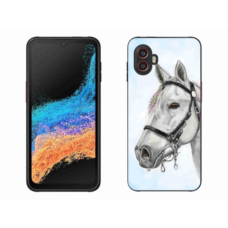 Gélový kryt mmCase na mobil Samsung Galaxy Xcover 6 Pro - biely kôň 1