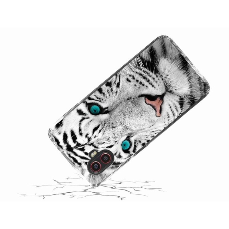 Gélový kryt mmCase na mobil Samsung Galaxy Xcover 6 Pro - biely tiger