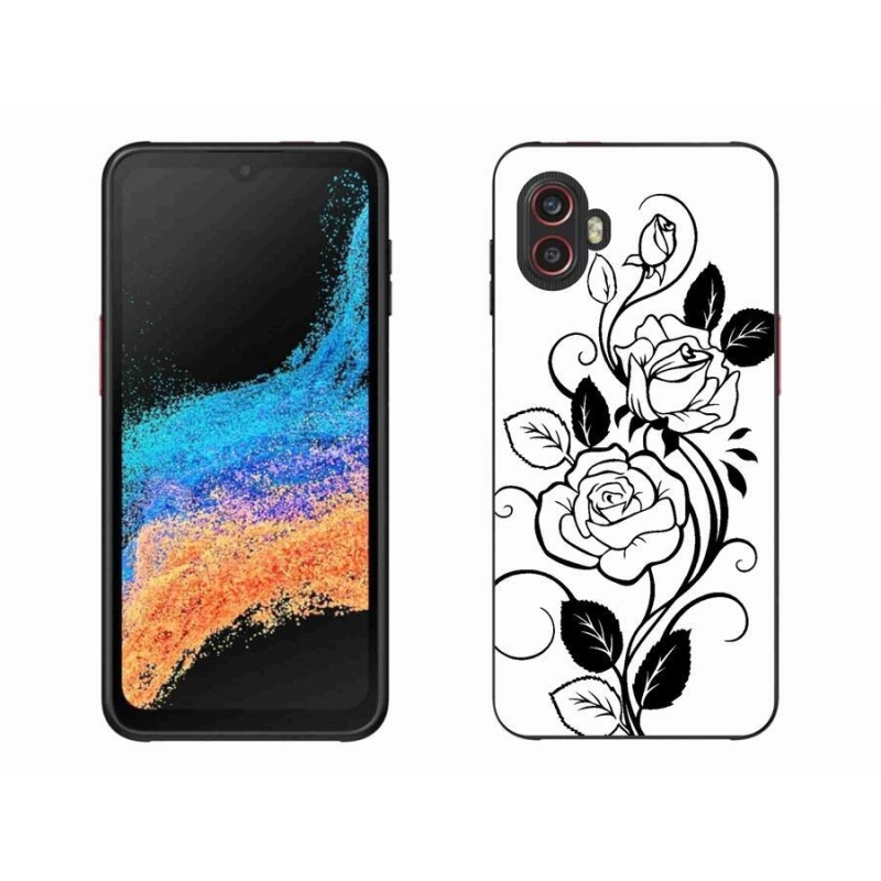 Gélový kryt mmCase na mobil Samsung Galaxy Xcover 6 Pro - čiernobiela ruža