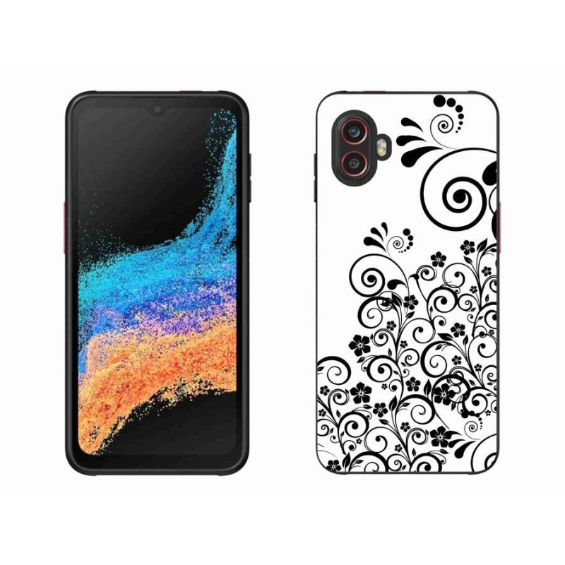 Gélový kryt mmCase na mobil Samsung Galaxy Xcover 6 Pro - čiernobiele kvetinové vzory