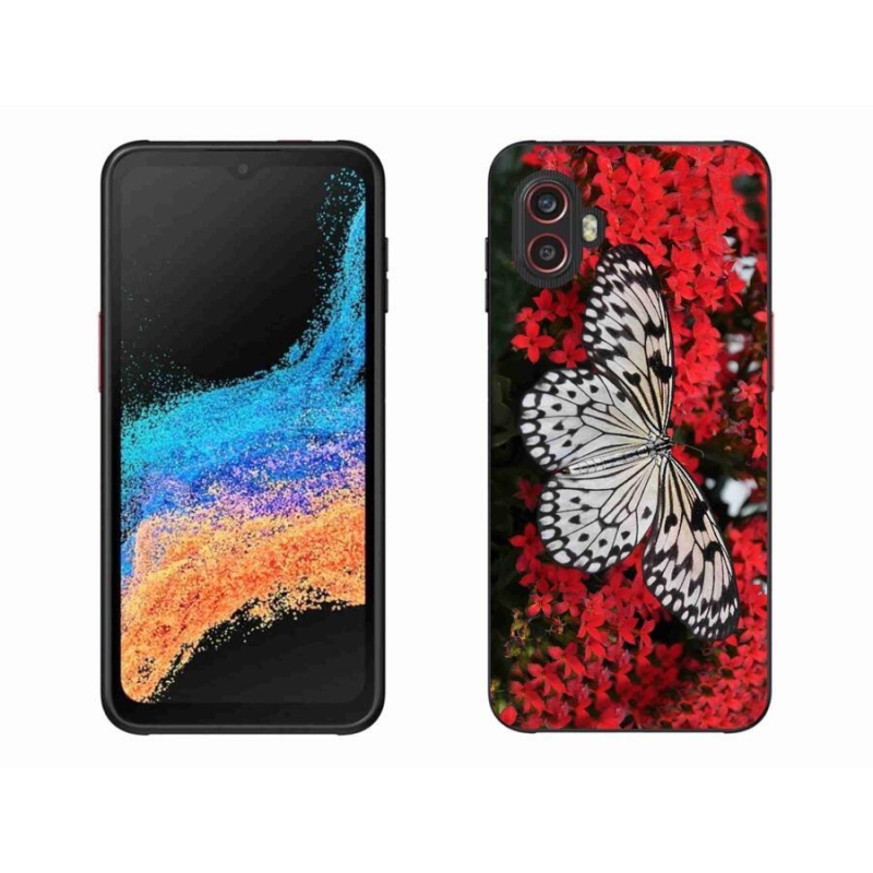 Gélový kryt mmCase na mobil Samsung Galaxy Xcover 6 Pro - čiernobiely motýľ 1