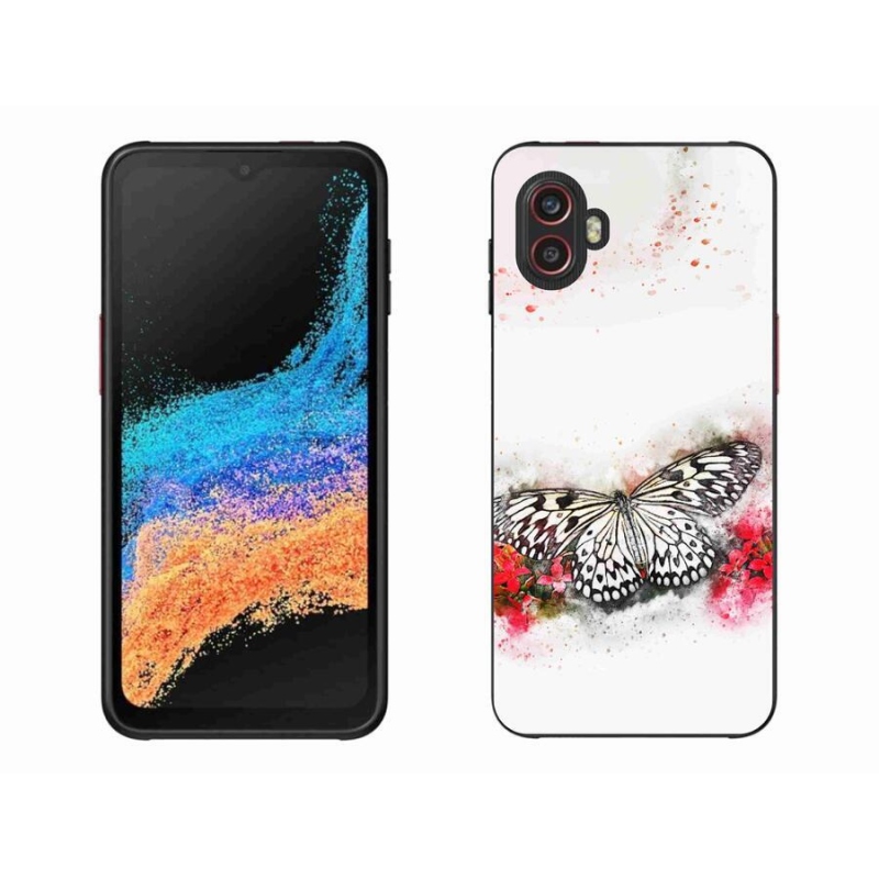 Gélový kryt mmCase na mobil Samsung Galaxy Xcover 6 Pro - čiernobiely motýľ