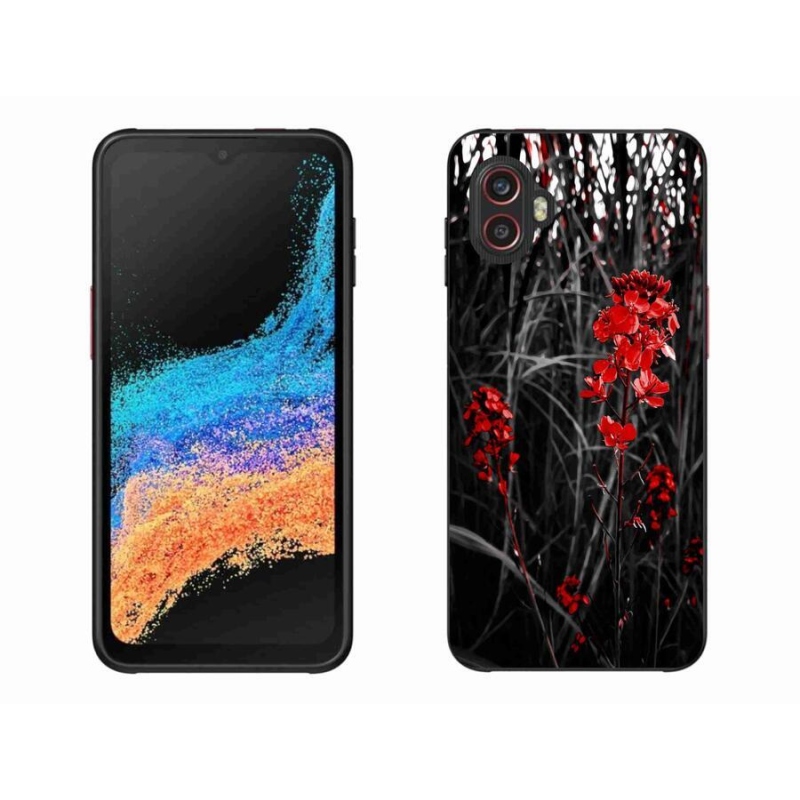 Gélový kryt mmCase na mobil Samsung Galaxy Xcover 6 Pro - červená rastlina