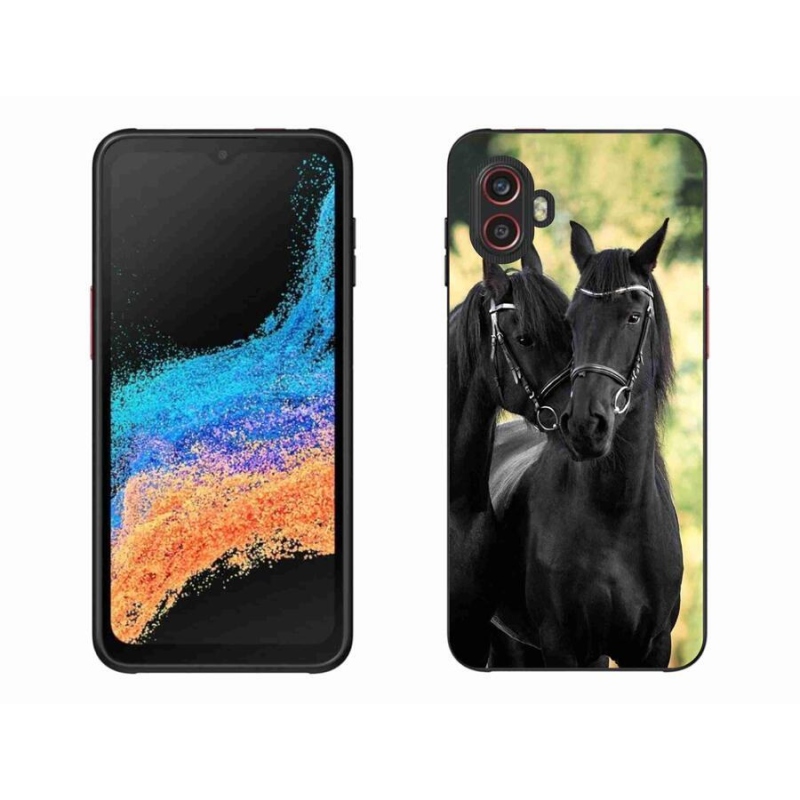 Gélový kryt mmCase na mobil Samsung Galaxy Xcover 6 Pro - dva čierne kone