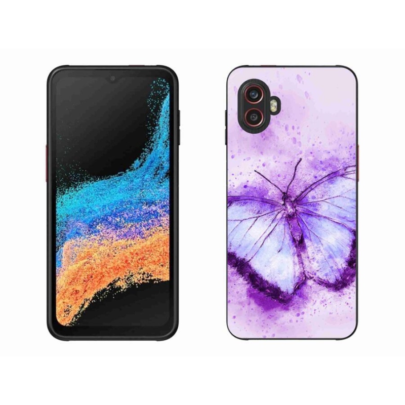 Gélový kryt mmCase na mobil Samsung Galaxy Xcover 6 Pro - fialový motýľ