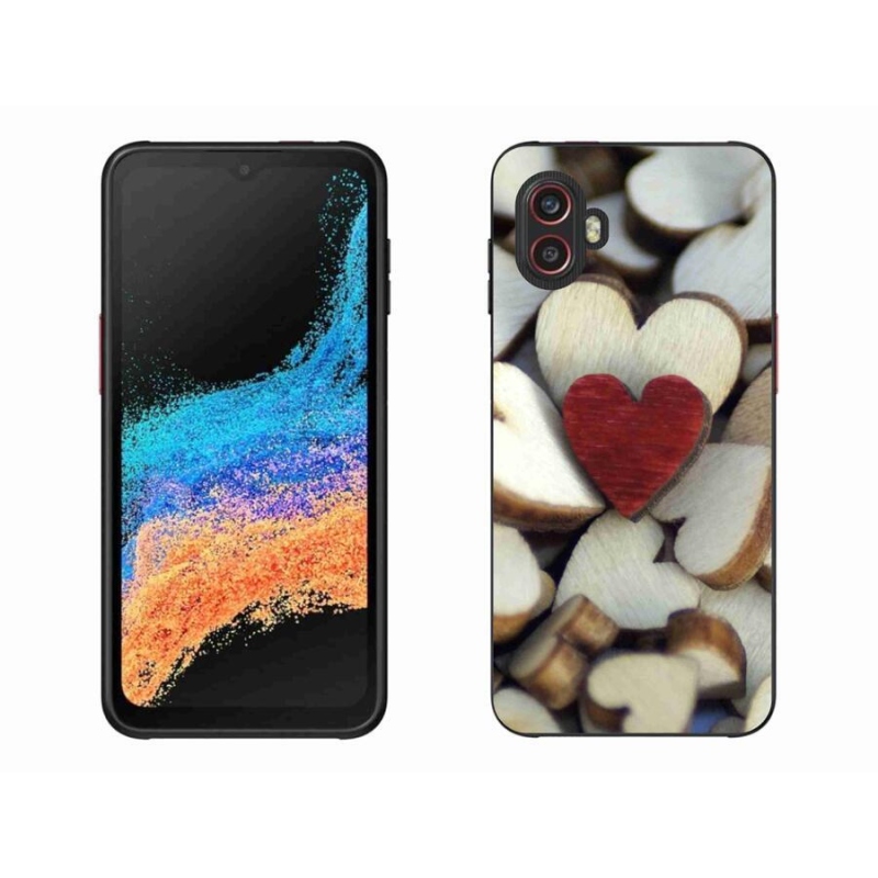 Gélový kryt mmCase na mobil Samsung Galaxy Xcover 6 Pro - gravírované červené srdce