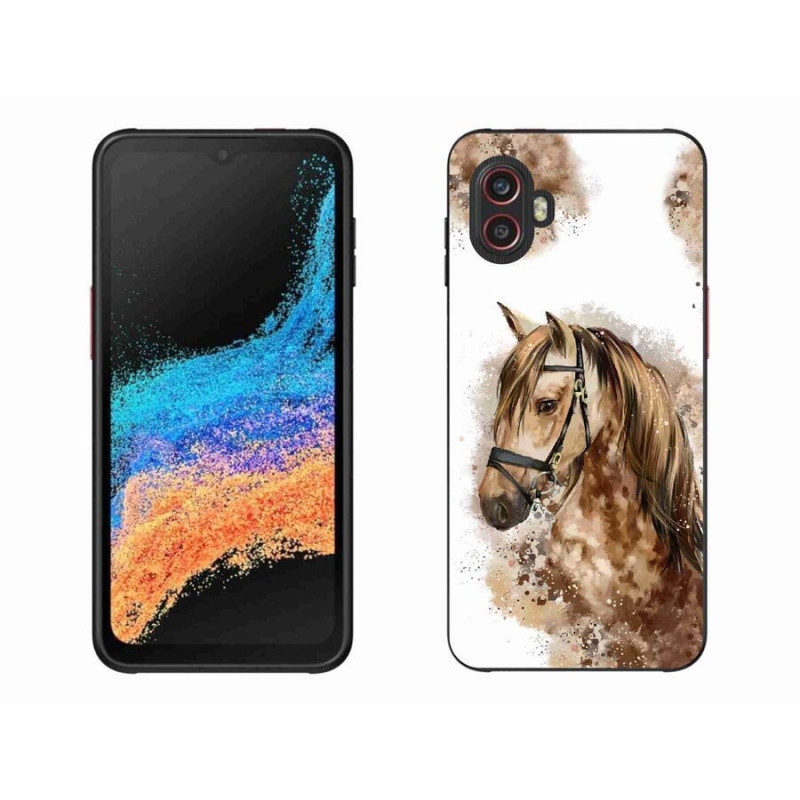 Gélový kryt mmCase na mobil Samsung Galaxy Xcover 6 Pro - hnedý kreslený kôň