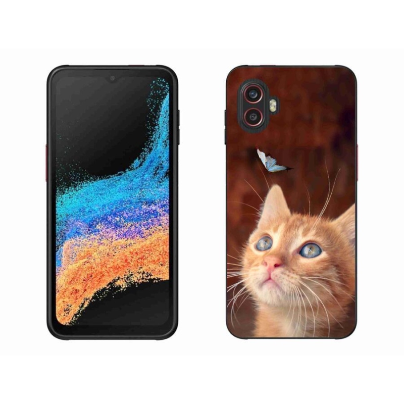 Gélový kryt mmCase na mobil Samsung Galaxy Xcover 6 Pro - motýľ a mačiatko