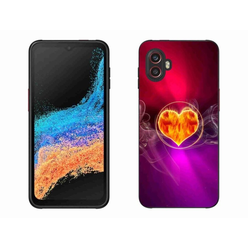 Gélový kryt mmCase na mobil Samsung Galaxy Xcover 6 Pro - ohnivé srdce