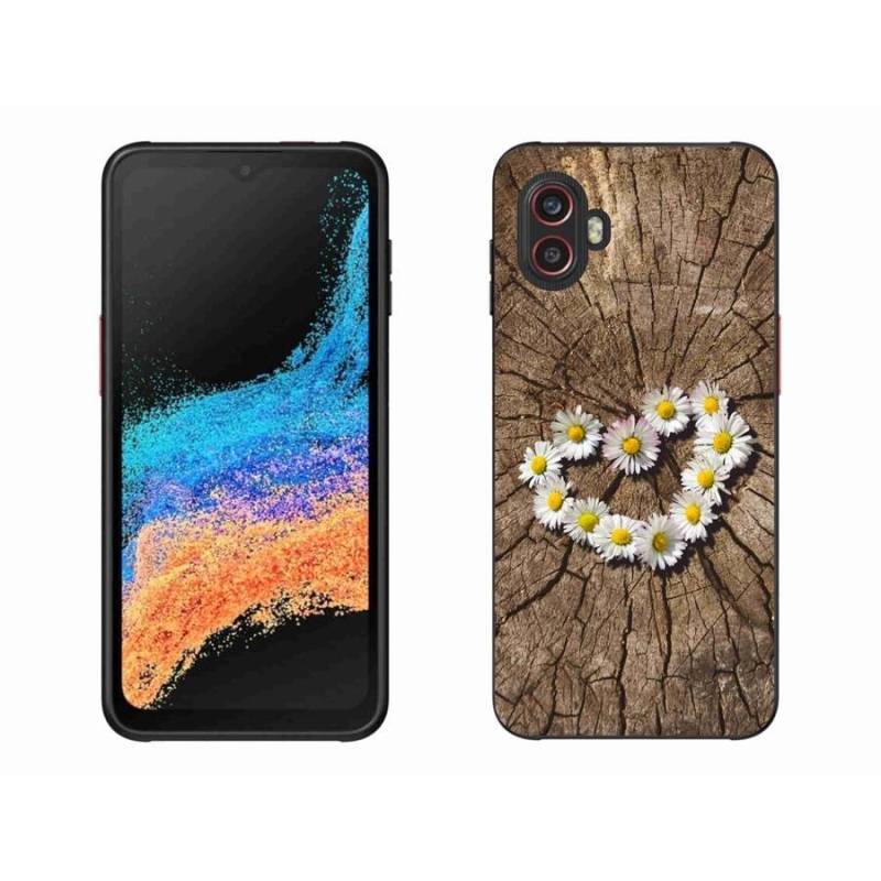 Gélový kryt mmCase na mobil Samsung Galaxy Xcover 6 Pro - srdce z margaréty