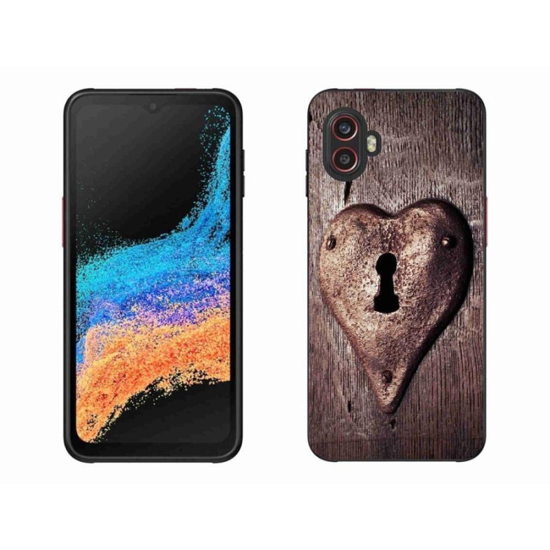 Gélový kryt mmCase na mobil Samsung Galaxy Xcover 6 Pro - zámok v tvare srdca