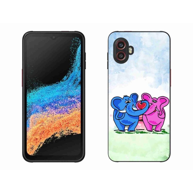 Gélový kryt mmCase na mobil Samsung Galaxy Xcover 6 Pro - zamilovaní slony