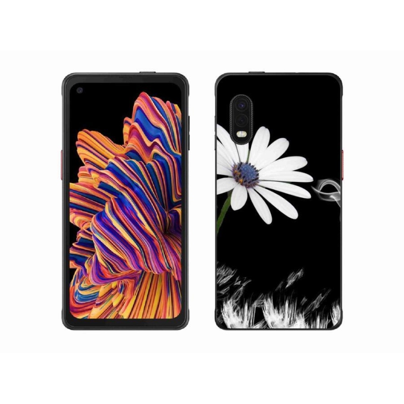 Gélový kryt mmCase na mobil Samsung Galaxy Xcover Pro - biela kvetina