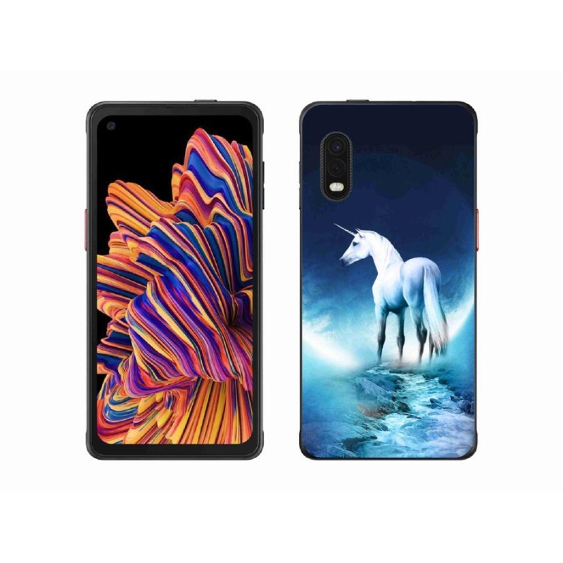 Gélový kryt mmCase na mobil Samsung Galaxy Xcover Pro - biely jednorožec