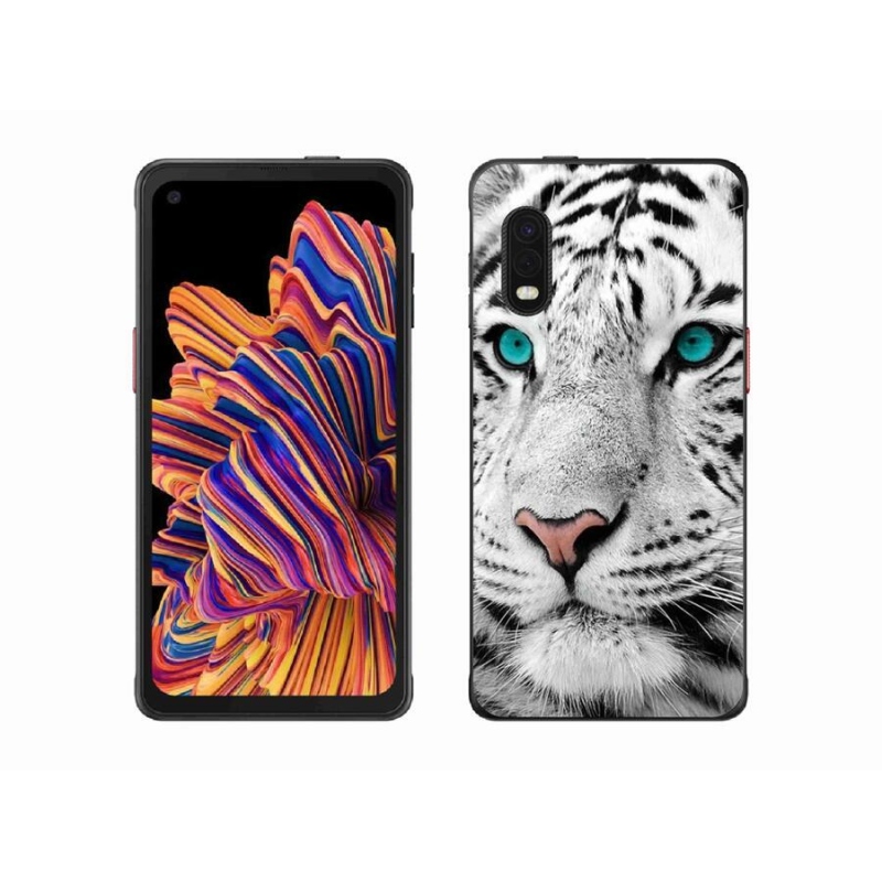 Gélový kryt mmCase na mobil Samsung Galaxy Xcover Pro - biely tiger