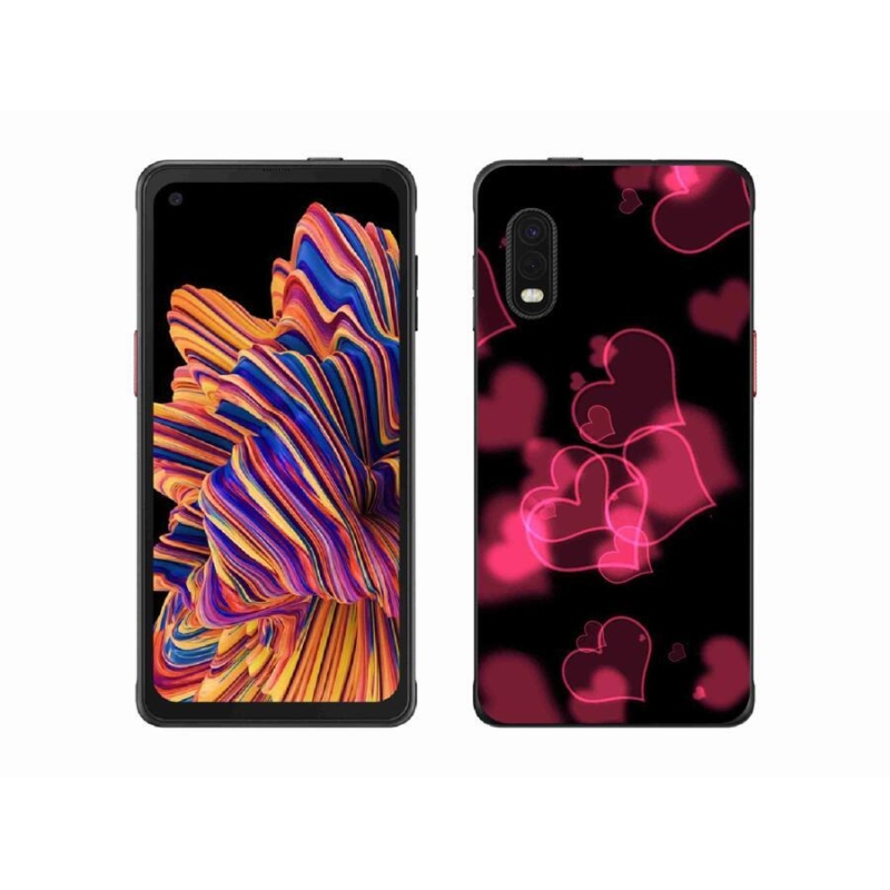 Gélový kryt mmCase na mobil Samsung Galaxy Xcover Pro - červené srdiečka