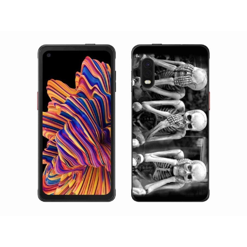 Gélový kryt mmCase na mobil Samsung Galaxy Xcover Pro - kostlivci