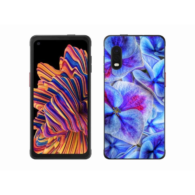 Gélový kryt mmCase na mobil Samsung Galaxy Xcover Pro - modré kvety 1